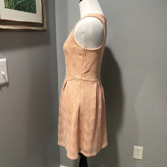 Y2K Peach Pink Owl Apparel Sleeveless Skater Fit and Flare Dress - Size Small - Picture 4 of 11